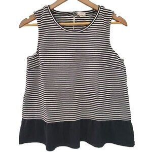 J. Crew Womens Black & White Striped Sleeveless Top Medium